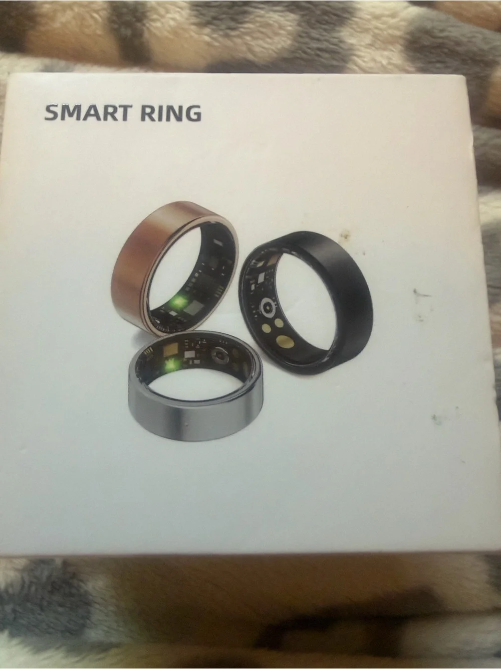 SmartHealth Black Smart Ring Fitness Sleep Tracker 5ATM w/ Charging Case Size 8